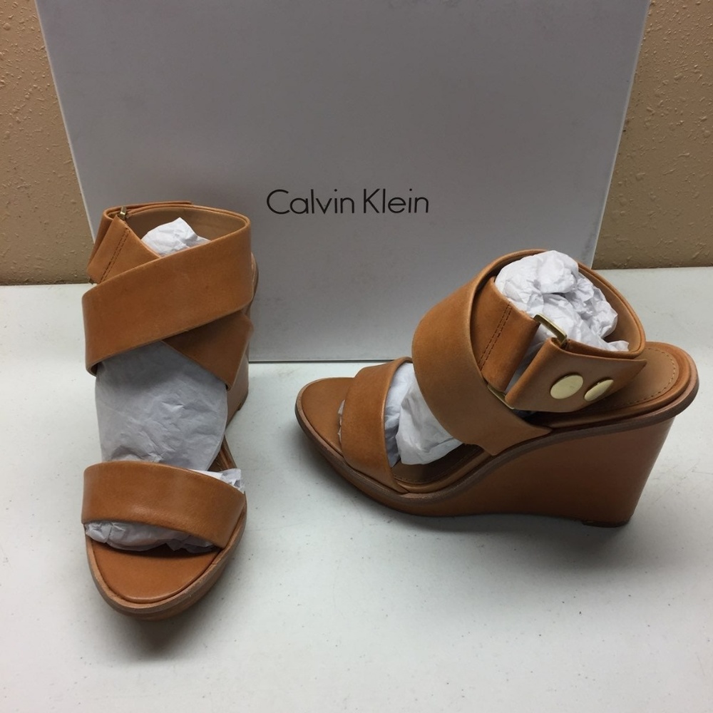 Calvin Klein Brown Wedge Sandals